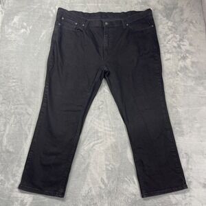 Levi's 541 Jeans Mens 46x30 Black Denim Dark Wash Grunge Straight Leg Streetwear